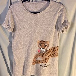 GWP! Kate Spade size sm leopard design rhinestone & glitter rolled s/s t-shirt